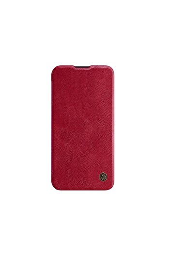 SOHO Camera Protection Case for iPhone 13 Pro Max with Flip Cover, Leather, Red