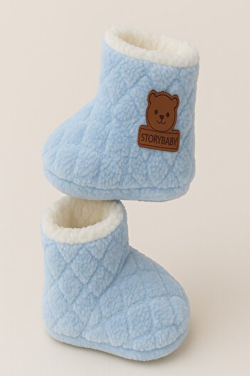 dinamik çocuk Baby Panduf Booties Unisex Knitwear Welsoft Anti-Slip Sole (Sole Size 12cm) Nursery Shoes 6-12 Months