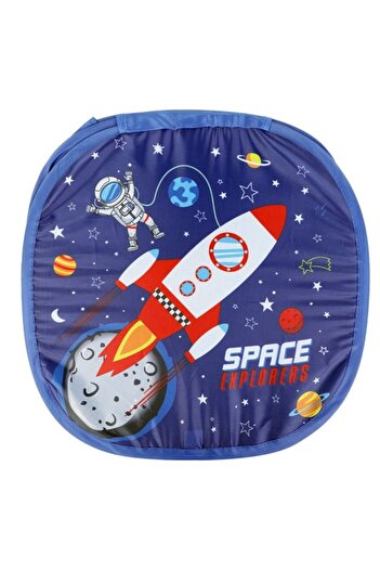 Bibilel Kids Storage box for children's toys with lid, Astronaut, 45 x 45 x 45 cm, Textile, Multicolor