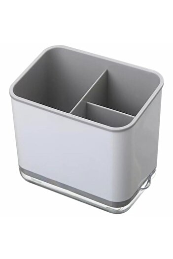 Bibilel Cutlery and Kitchen Utensil Holder, Plastic, 13.5x15x10 cm, Gray