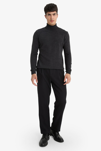 DeFacto Men's Sweater R1124Az Gray Melange