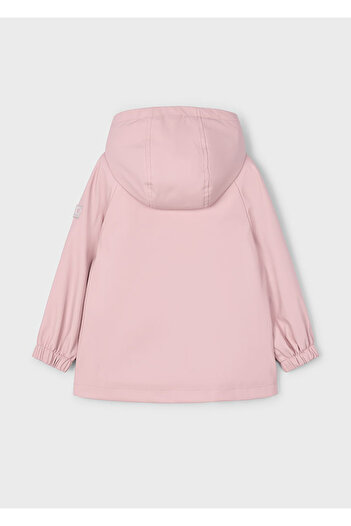 MAYORAL 4-10 Years Old Girl's Pink Color Hooded, Plush Inside, Water Repellent and Windproof Coat