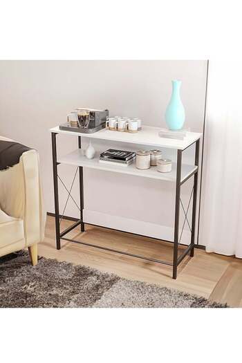 AGD Console side entrance table, to organize and store your needs, coffee corner table - wood - whit