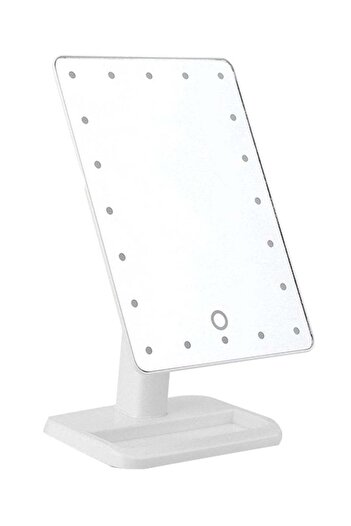 Generic LED Light Makeup Countertop Vanity Mirror White 30 x 15cm