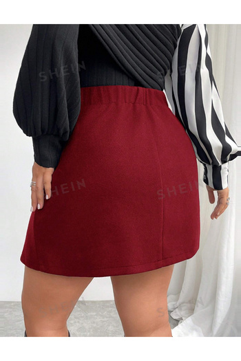 SHEIN Curve+ mini skirt, red
