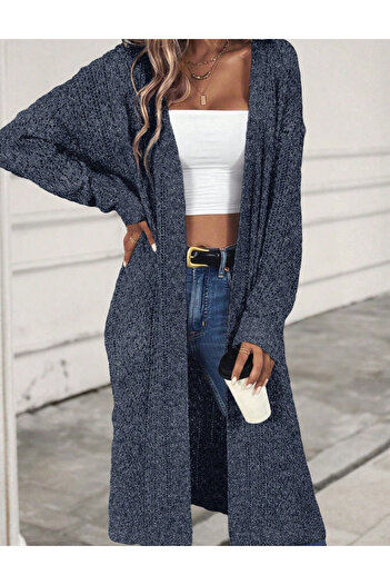 SHEIN cardigan lung, albastru