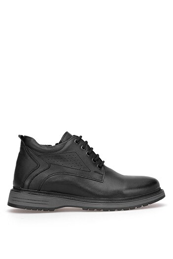 Ayakkabı Fuarı Elit 25Knbl5025 Men's Genuine Leather Flat Boots Black