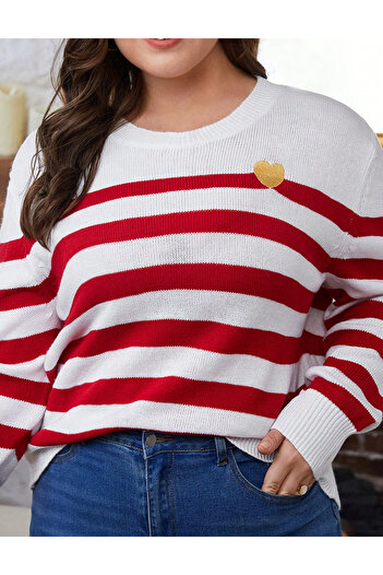 SHEIN Curve+ sweater, white