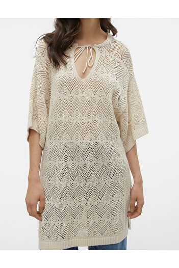 Vero Moda short-sleeved sweater, cream