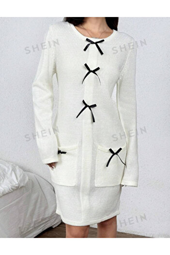 SHEIN knitted dress, cream