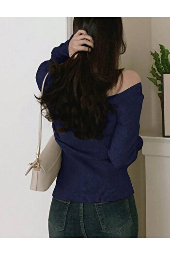 SHEIN DAZY button-down blouse, blue