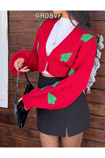 SHEIN cardigan, red
