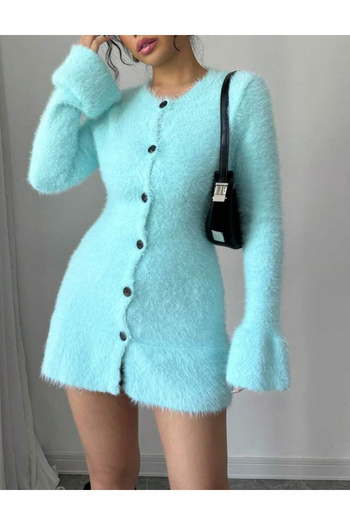 SHEIN cardigan lung, albastru