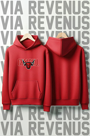 Vordevia Gym Bull Printed Hooded Sweatshirt