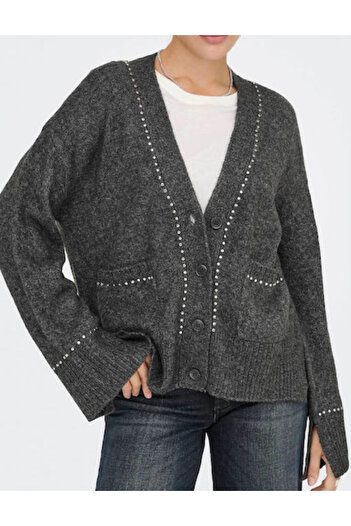 ONLY button-down sweater, gray