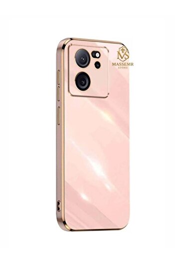 Massemr Xiaomi Mi 13T/13T Pro Case Shiny Gold Foil Luxury Premium Silicone Cover Transparent Shock Protection
