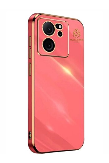 Massemr Xiaomi Mi 13T/13T Pro Case Shiny Gold Foil Luxury Premium Silicone Cover Transparent Shock Protection