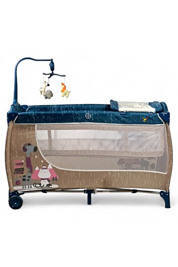 ALBADER Baby Playpen & Crib with Changing Table, Storage Pocket, Hanging Toys, Baby Playpen Crib for Newborn