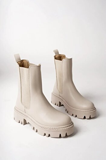sermoda Women's Boots - Thick Sole, Elastic Sides, Water Resistant, Comfortable Wear, Women's Boots, Tan
