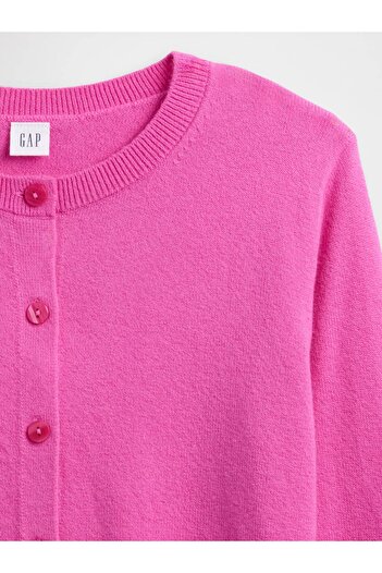 GAP Kadın Pembe Cashsoft Bisiklet Yaka Hırka