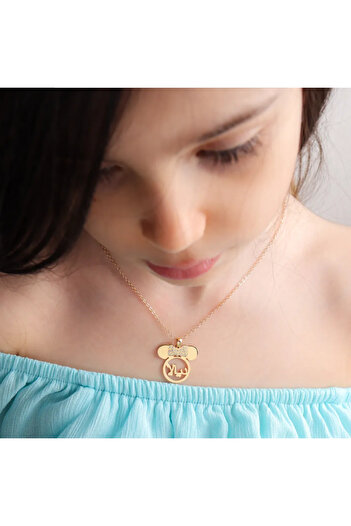 Black Season Mickey Mouse Necklace | Gold or Silver Plated | Black Season
