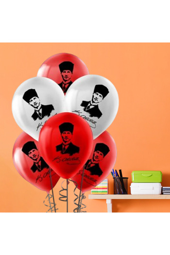 ALPJOY Pastel Balloons 100Pcs Ataturk Printed