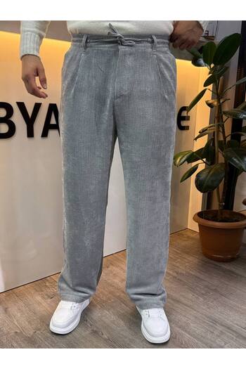 BYATA MENS STYLE Men's Baggy Velvet Trousers