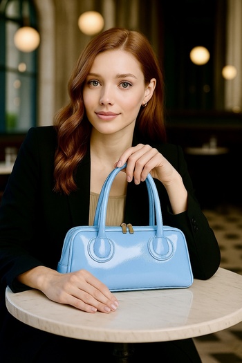 ESTUTE Pera Luxury Shiny Leather Shoulder Bag – Trendy & Stylish Design