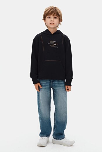 NK Boy's Shape Hooded Sweatshirt 8-14 Years Old Navy Blue