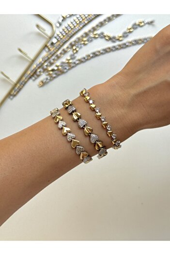 YOUES JEWELRY Mix Luxury Series Gold Silver Color Bracelet Colorfast Jeweler Model Women's Bracelet 1 Piece Bracelet