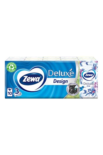 Zewa Set of 30 packs of nasal tissues, De Luxe, 3 layers, white
