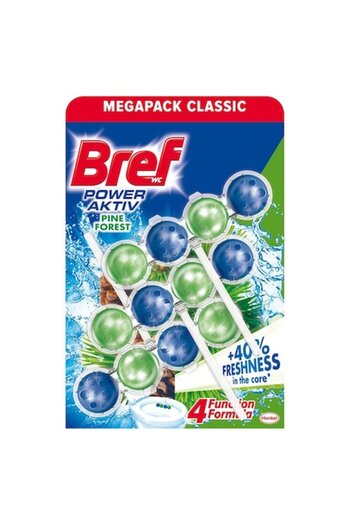 Bref Set Odorizant Toaleta Power Aktiv Pine, 2 Pachete x 3 Odorizante