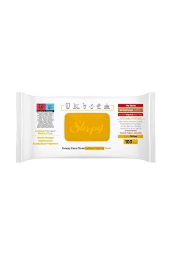 Sleepy Set 2 x 100 Wet Wipes, Sleepy, with Bicarbonate, Multisurface, Herbal Soap