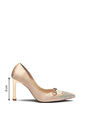 Dedos Stone Coated Metal Buckle High Heeled Women's Evening Dress Shoes 4030