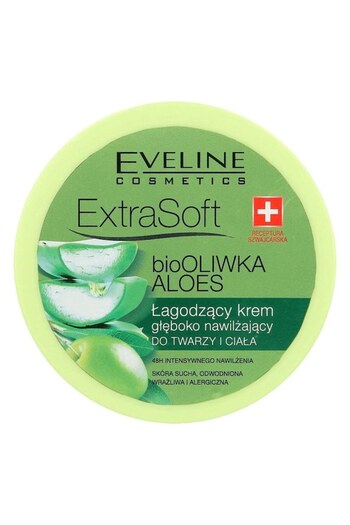 Eveline Cosmetics Crema hidratanta pentru fata si corp 175 ml, Eveline Extra soft, cu aloe vera si ulei de masline
