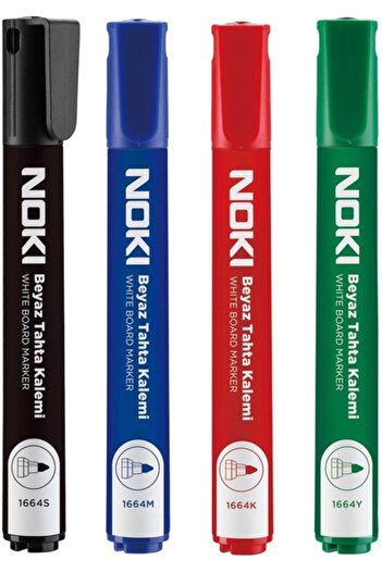 Noki Whiteboard Pen Set of 4 (1 Black-1 Red-1 Blue-1 Green)