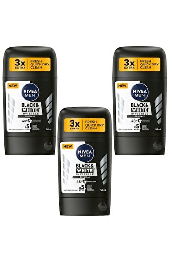Nivea Men Set 3 Antiperspirants, NIVEA MEN, Black & White Original, 48h Protection, 3 x 50 ml
