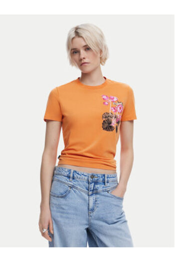 Desigual Γυναικείο T-Shirt 25SWTK48 Πορτοκαλί