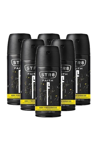 str8 Deodorant spray for men Faith, 48h protection, 6 x 150 ml