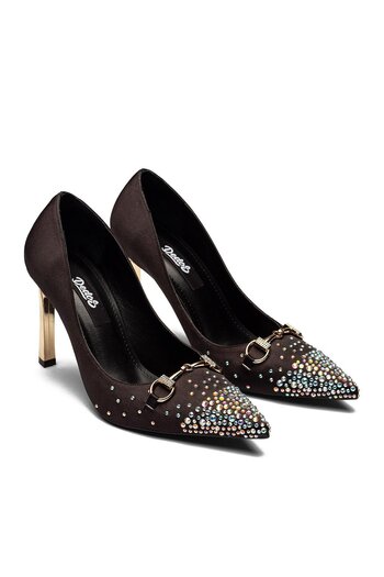 Dedos Stone Coated Metal Buckle High Heeled Women's Evening Dress Shoes 4030