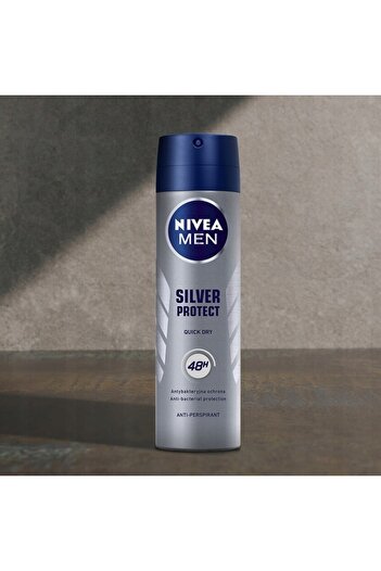 NIVEA Set of 4 Antiperspirants Silver Protect, Spray, 48h Protection, 150ml x 4