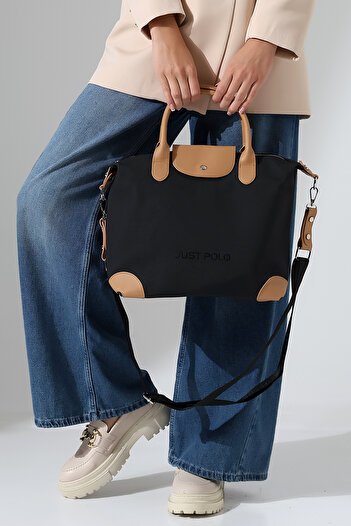Just Polo Waterproof Large Size Women's Hand and Shoulder Bag with Wide Adjustable Strap