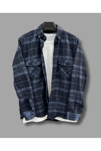 nightblack Regular Fit Classic Fit Lumberjack Fabric Double Pocket Pockets Flap Buttoned Shirt