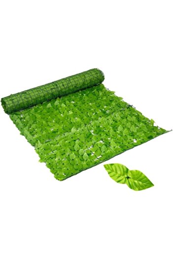 Bukino Decorative Artificial Hedge, Green Leaves, 3m x 1m, Light Green