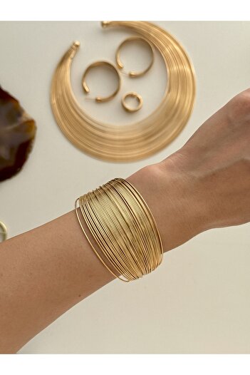 YOUES JEWELRY 316l Çelik Kalın TEL KELEPÇE, KOLYE, KÜPE VE YÜZÜK Kombin Seti