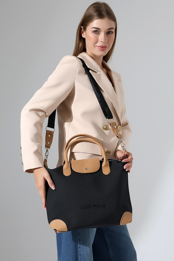 Just Polo Waterproof Large Size Women's Hand and Shoulder Bag with Wide Adjustable Strap