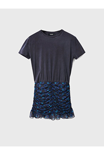 Desigual Γυναικείο Φόρεμα Casual 22WWVK53 Μπλε Σκούρο Μπλε