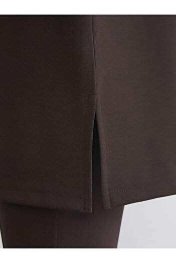 LC Waikiki Lcw Modest Brown Oversize Women's Shirt Tunic