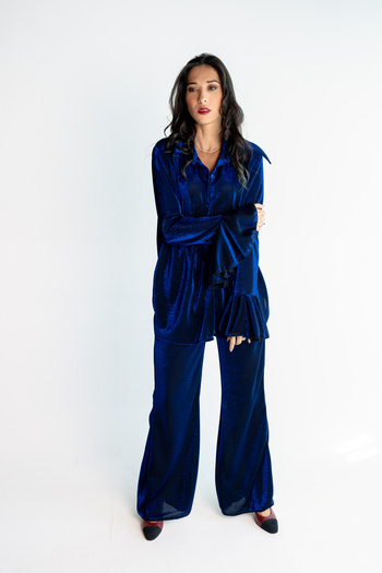 Sobia Gulzad Blue Lycra Set