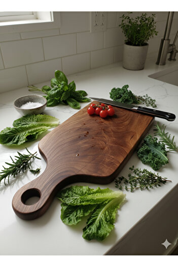AYSAN Natural Walnut Wood Cutting and Serving Board – Handmade, and Family-Friendly Kitchen Choice